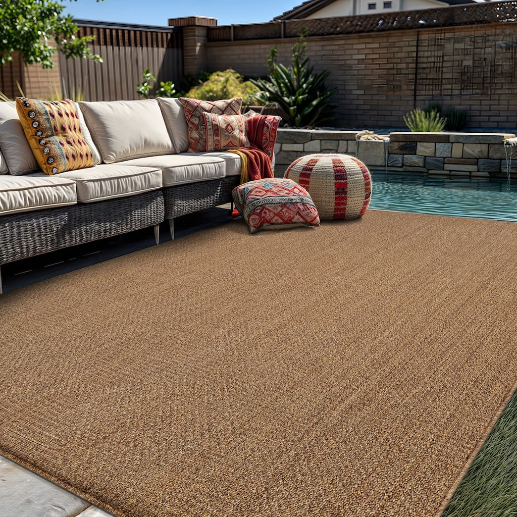 World Rug Gallery Diamond Grid Indoor/Outdoor Flat Woven Area Rug
