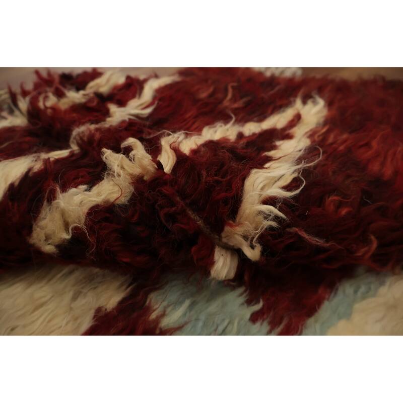 Hand Knotted Oriental 100% Wool Carpet Modern Tribal Beige & Ivories Moroccan Area Rug - 9' 2'' X 6' 0''