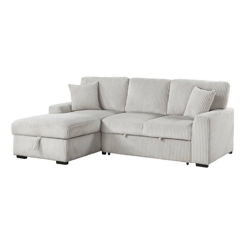 Manche 2-Piece Sectional Sofa with Pull-out Bed and Left Chaise - Gray
