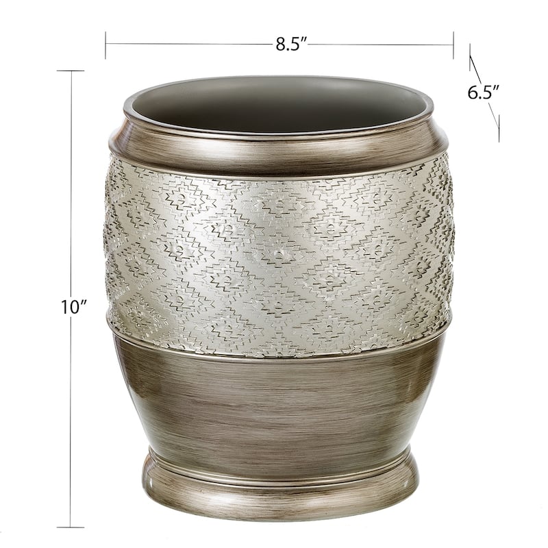 Creative Scents Dublin Brushed Silver Bathroom Trash Can with Lid