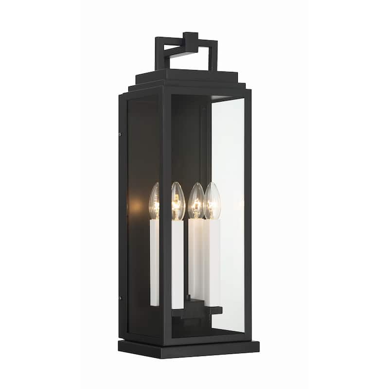 Aspen 4 Light Matte Black Outdoor Sconce - 7.75"W x 22.5"H x 7.25"D