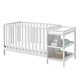preview thumbnail 19 of 33, Storkcraft Pacific 4-in-1 Convertible Crib and Changer - 2 Open Shelves, Water-Resistant Vinyl Changing Pad with Safety Strap White