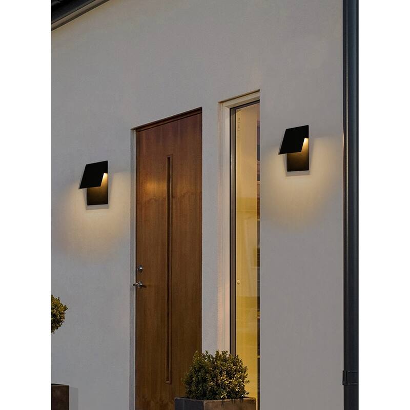 11" Black Modern Outdoor Led Wall Sconce - 1 PACK