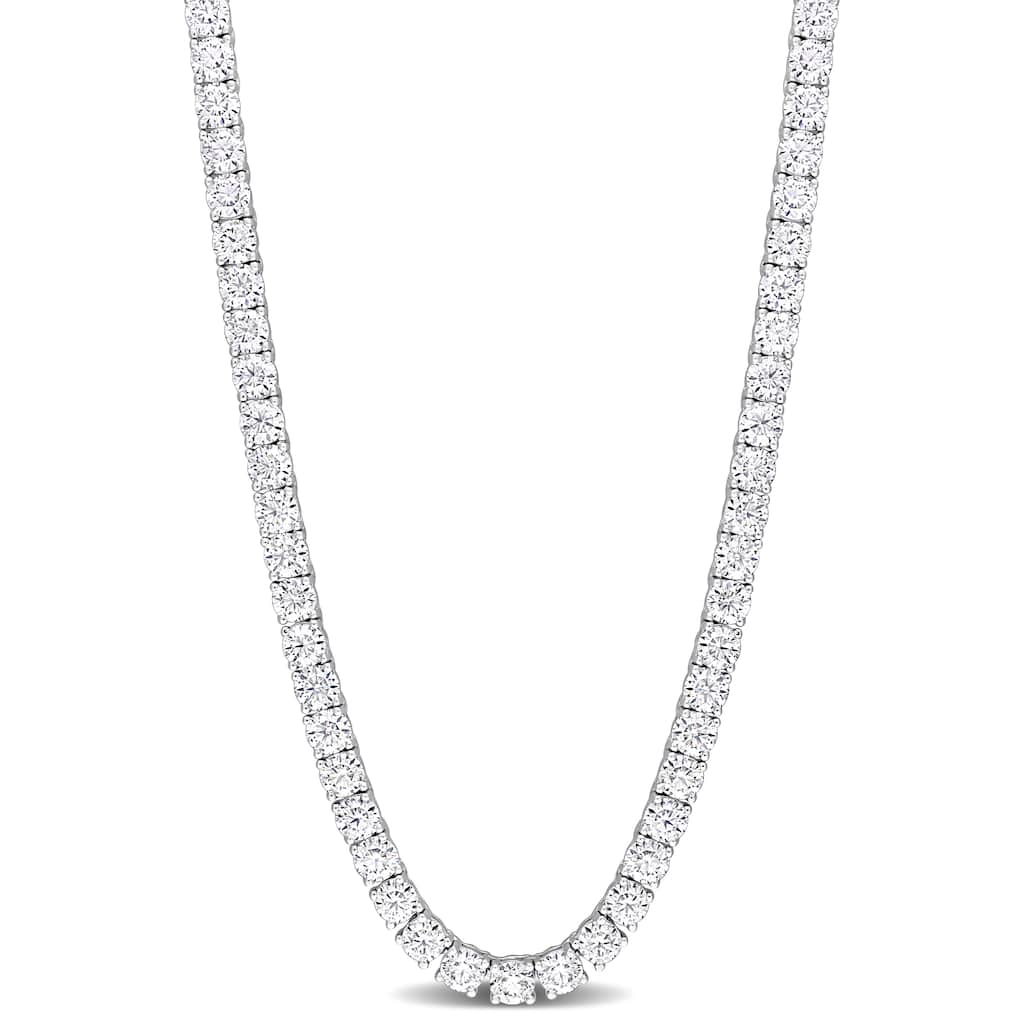 Miadora 26 1/2ct DEW Created Moissanite Tennis Necklace in Sterling Silver