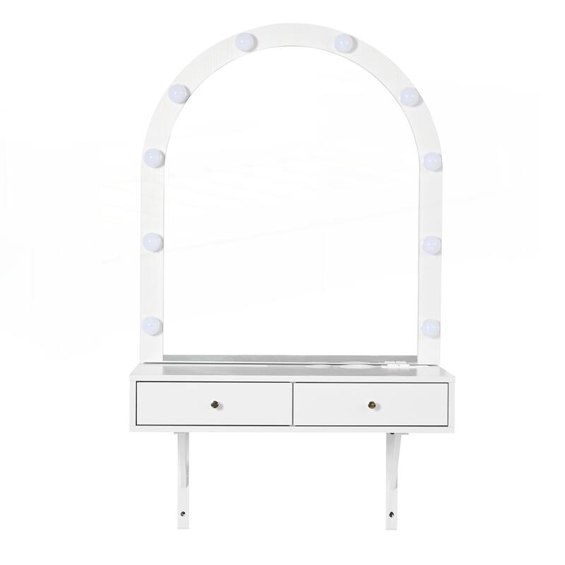 Floating Makeup Vanity Desk with Mirror