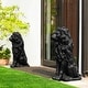 preview thumbnail 1 of 55, Glitzhome Set of 2 MGO Majestic Sitting Guardian Lion Statues Porch Sculpture Outdoor Indoor