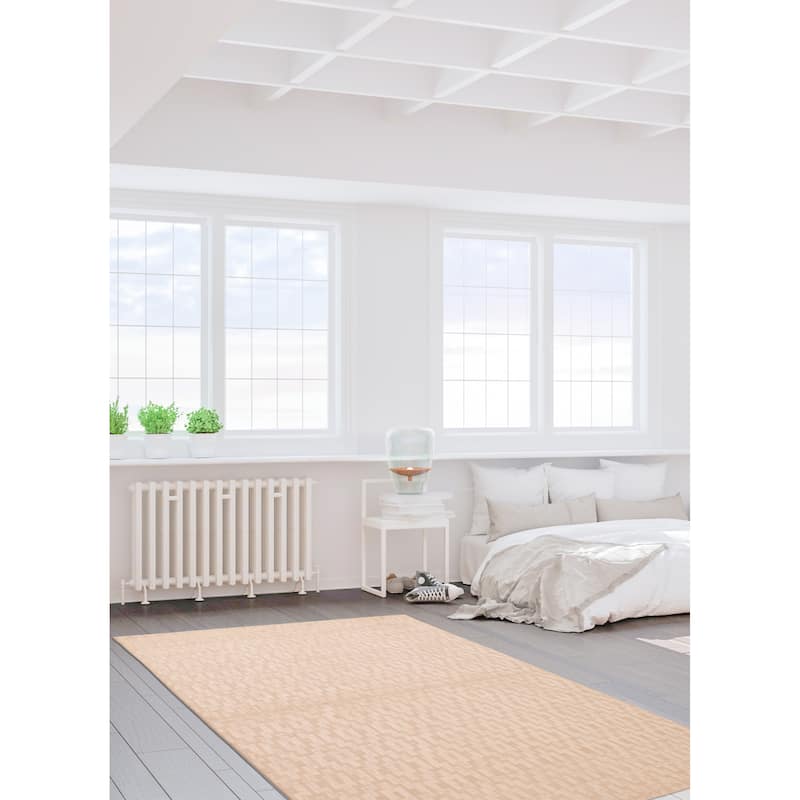 ECARPETGALLERY Hand Loomed Kashkuli Gabbeh Ivory Viscose Rug - 5'4 x 7'9