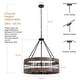 preview thumbnail 3 of 9, Modern Farmhouse Rustic 6-Light Wood Drum Chandelier for Dinning Room