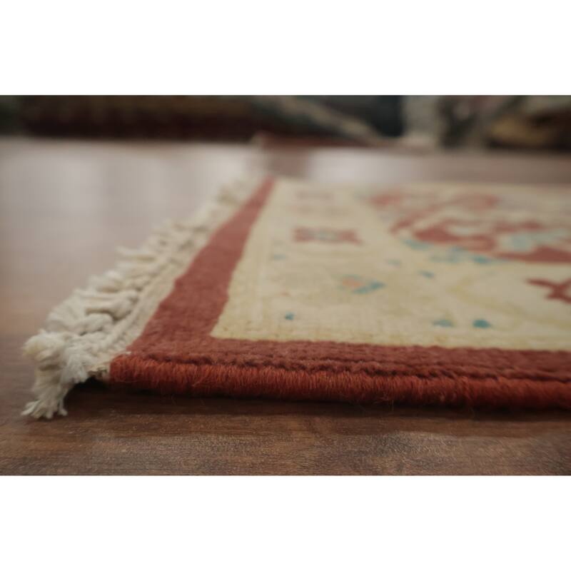 Hand Knotted Oriental 100% Wool Carpet Traditional All-Over Brown Ziegler Area Rug - 4' 0'' X 2' 0''