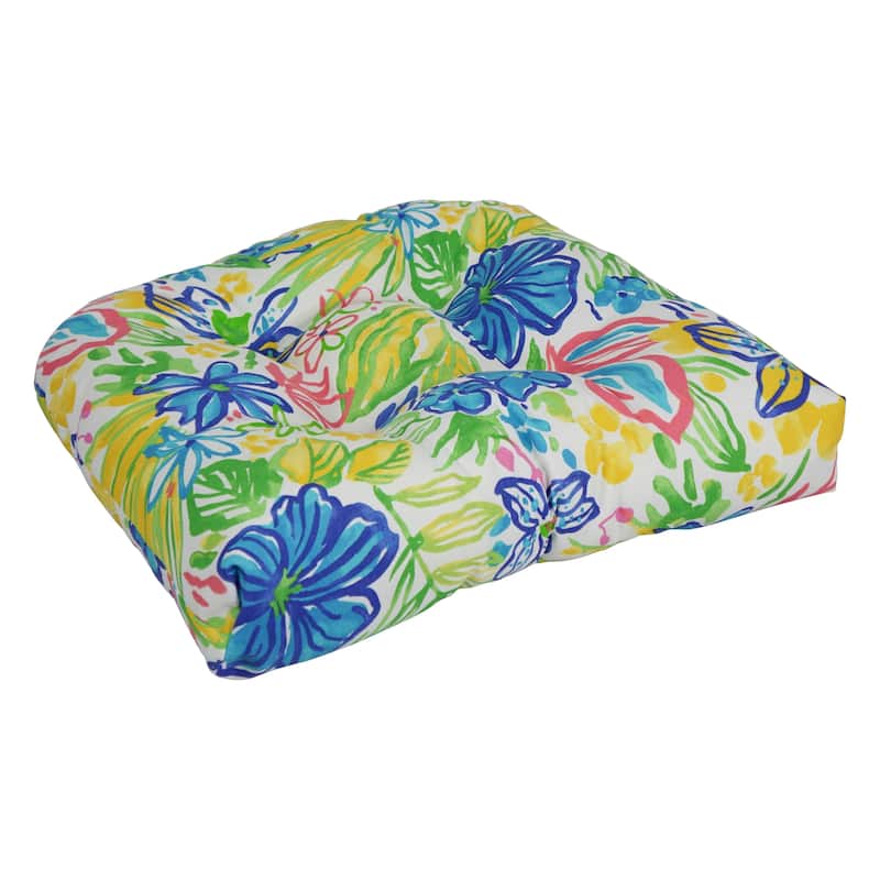 19-inch Rounded Back Tufted Indoor/Outdoor Chair Cushion - 19" x 19"