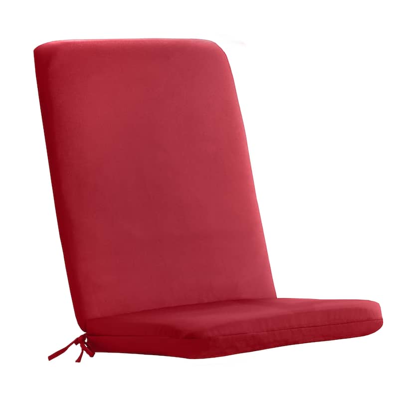 Outdoor Solid Olefin Textured High Back Cushion 20 x 45 in Red - 20X45