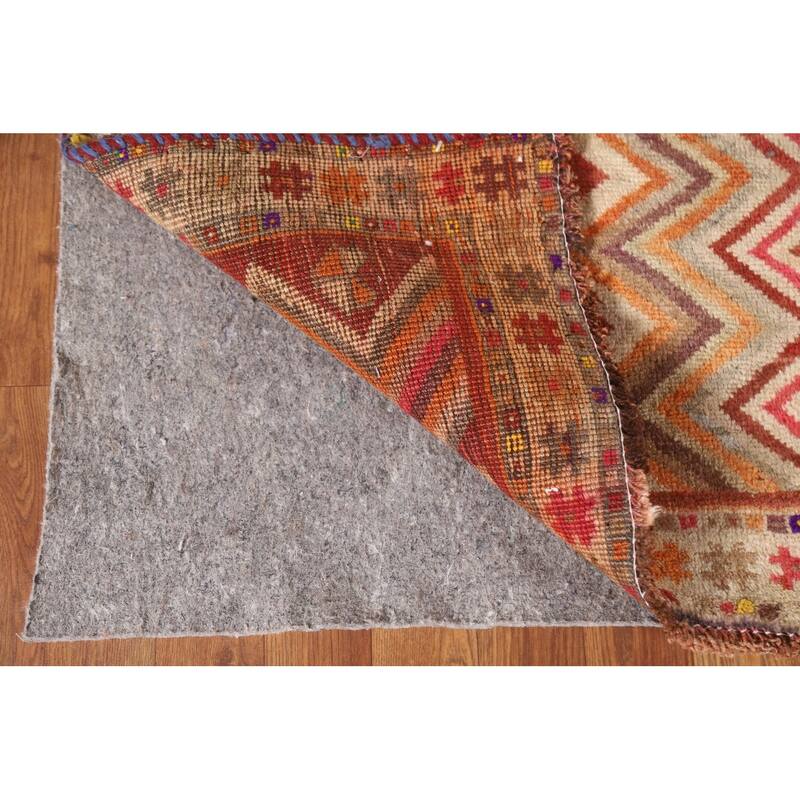 All-Over Shiraz Persian Vintage Area Rug Handmade Wool Carpet - 4'6"x 6'4"