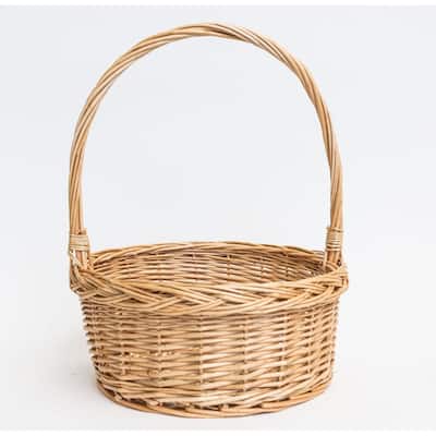 13"W Long Handled Wicker Basket