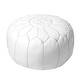 preview thumbnail 21 of 32, Brooklyn Rug Co Handmade Moroccan Leather Ottoman Pouf White