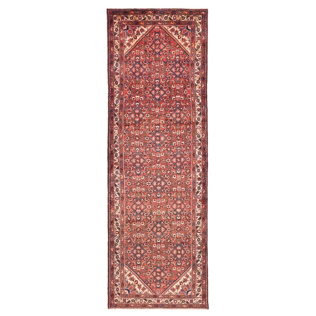 ECARPETGALLERY Hand-knotted Andelz Red Wool Rug - 3'6 x 10'4