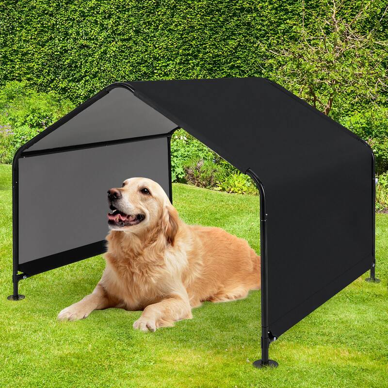 Costway Outdoor Dog Shade Shelter for Small Medium Large Breeds Pet - See Details - Black - See Details