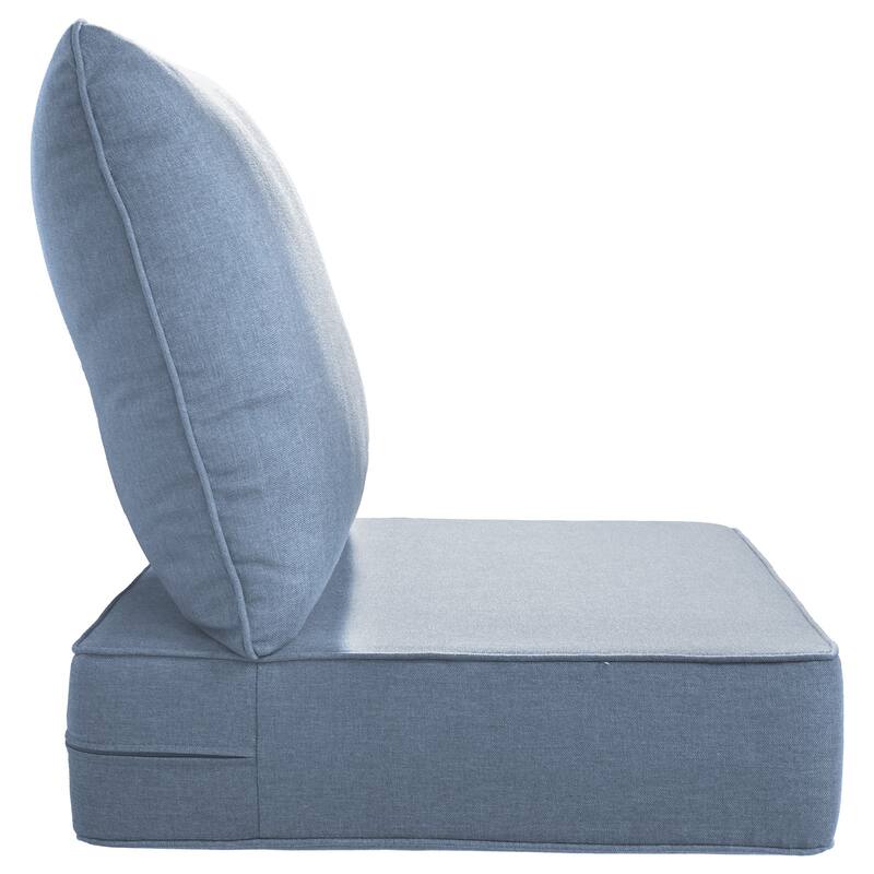 Gymojoy 24"x22"x6" Patio Thick Cushions & Pillows Set - Deep Seat Indoor/Outdoor Water & Fade Resistant