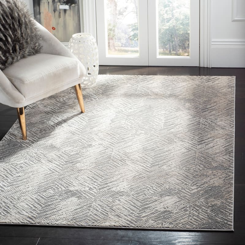 SAFAVIEH Meadow Lavonne Modern Abstract Rug - 9' x 12' - Ivory/Grey