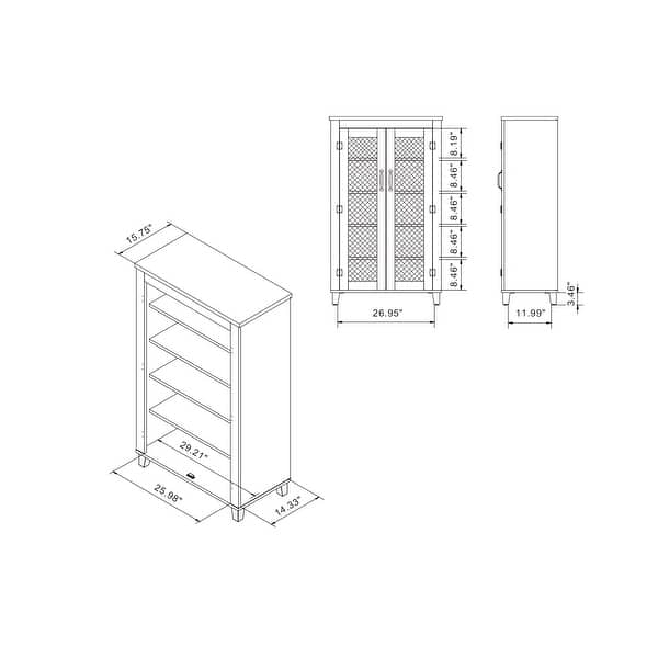 DH BASIC Rustic 5-shelf Reclaimed Oak Shoe Cabinet by Denhour - - 31091197