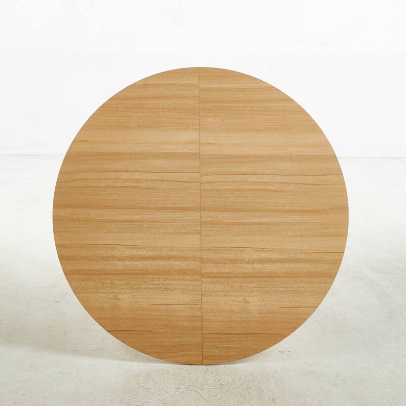 Extensible Oval Dining Table for 4-6 Person, Multi-functional Office Dining Table, Kitchen Table with MDF Top & Metal legs