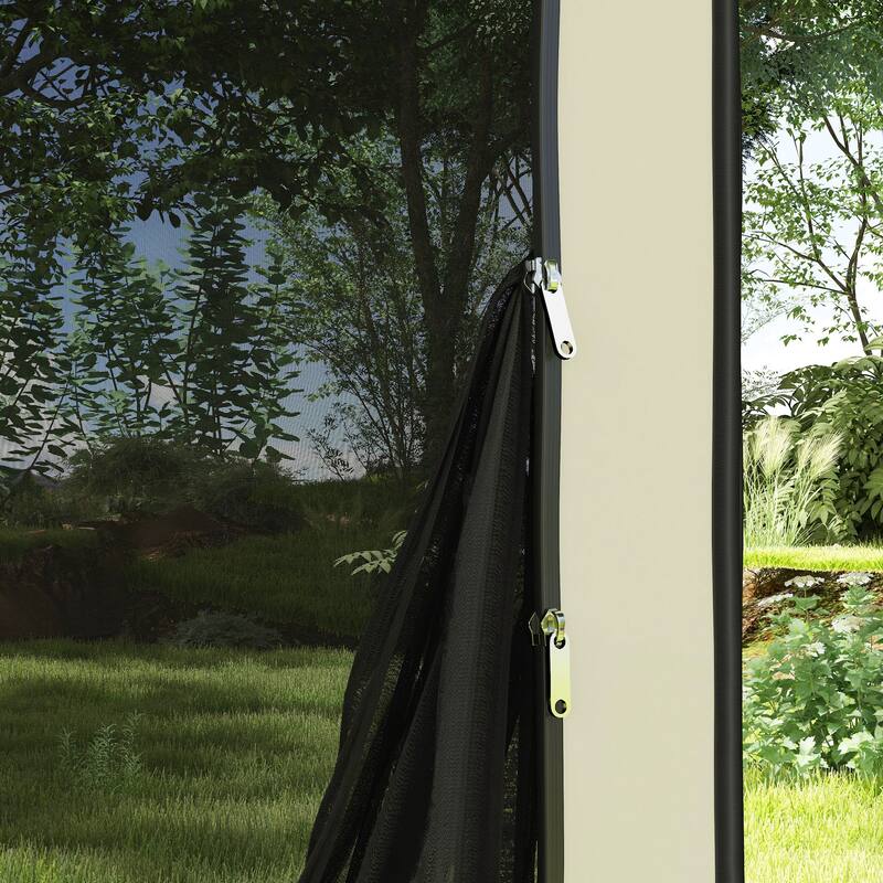 Pop Up Canopy Screen Room with Mesh Sides and UV Protection for Outdoor Camping and Backyard Gatherings
