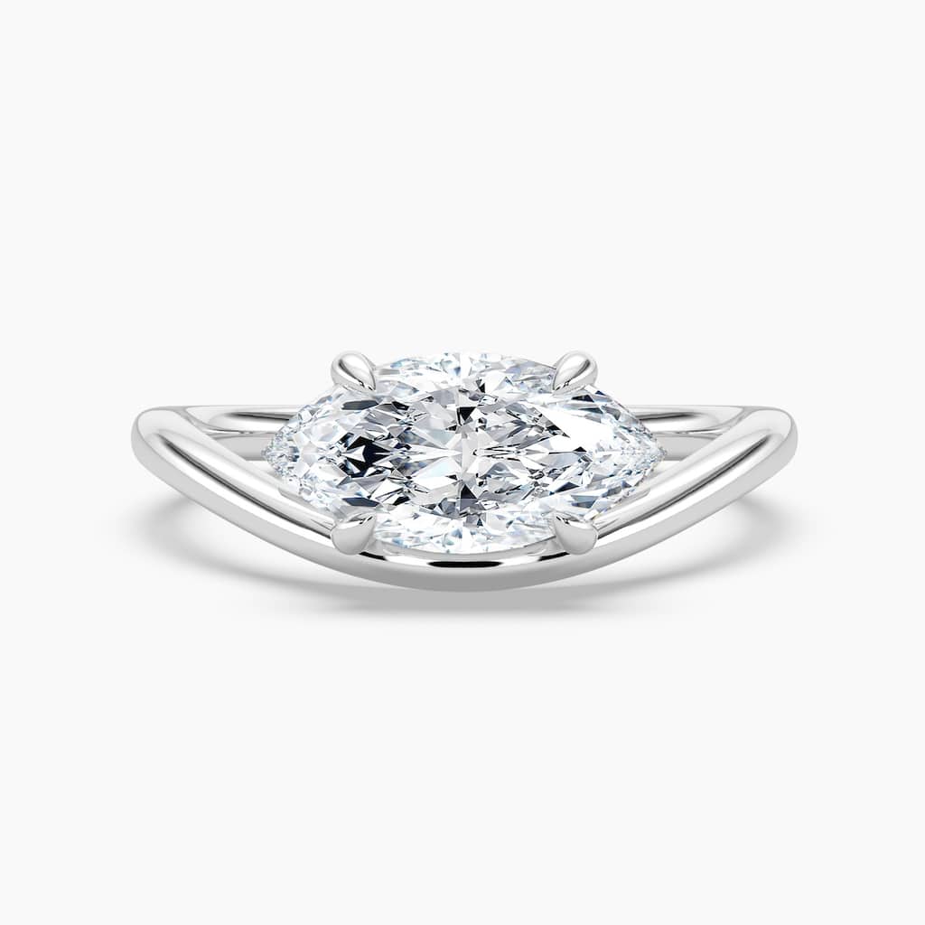 Auriya 14K Gold Lab Grown Diamond Marquise Curved Solitaire Engagement Ring 1.00 - 5.00ct. tw. (F-G, VS)