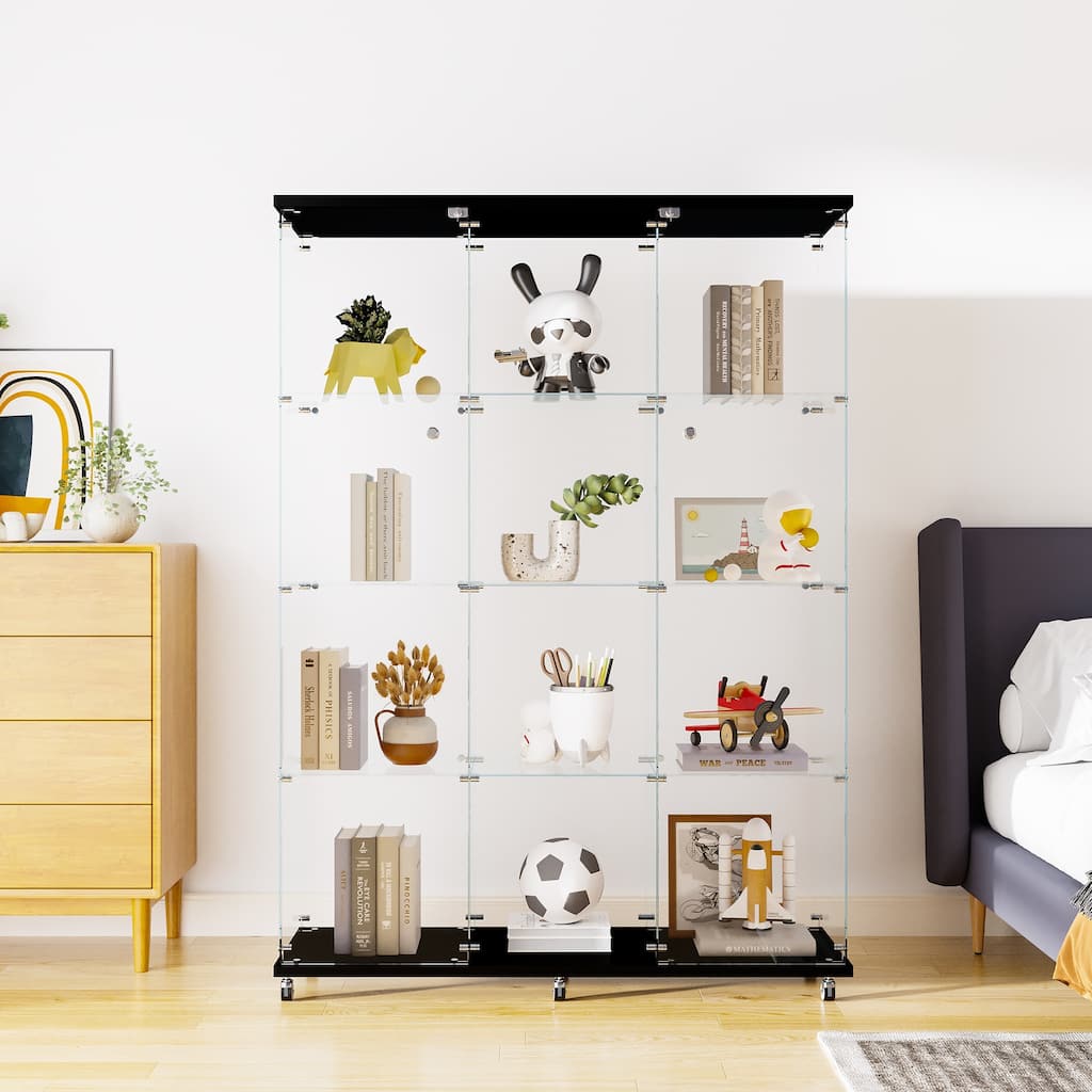 Glass Display Cabinet,Curio Cabinets with Shelves Extra Large, Cabinets