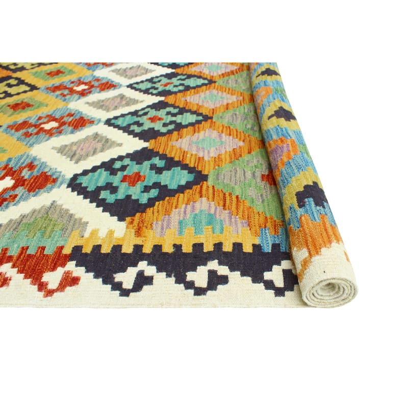Flatweave Wallace Ivory/Navy Rug - 5'2" x 6'9"