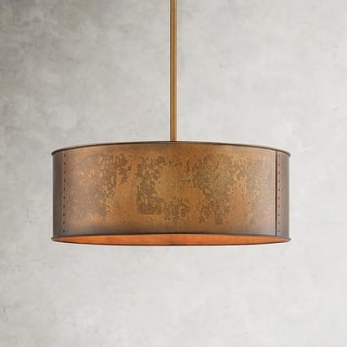 Artisan Antique Bronze Metal Drum Chandelier Light - Antique bronze