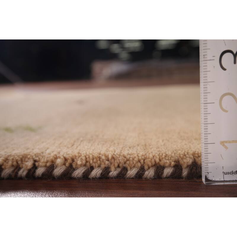 Little Animals Gabbeh Oriental Runner Rug Hand-Knotted Wool Carpet - 2'6"x 9'7"