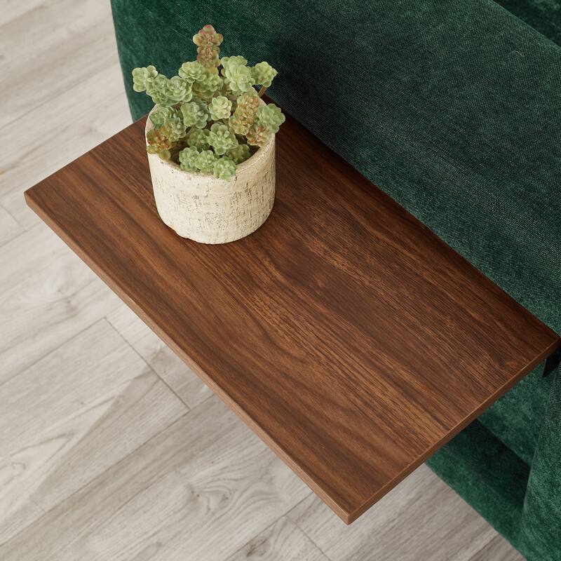 115" U-Shaped Sectional Couch, 6 Seat Upholstered Deep Seat Sofa with Movable Ottomans, USB Ports and Side Tables