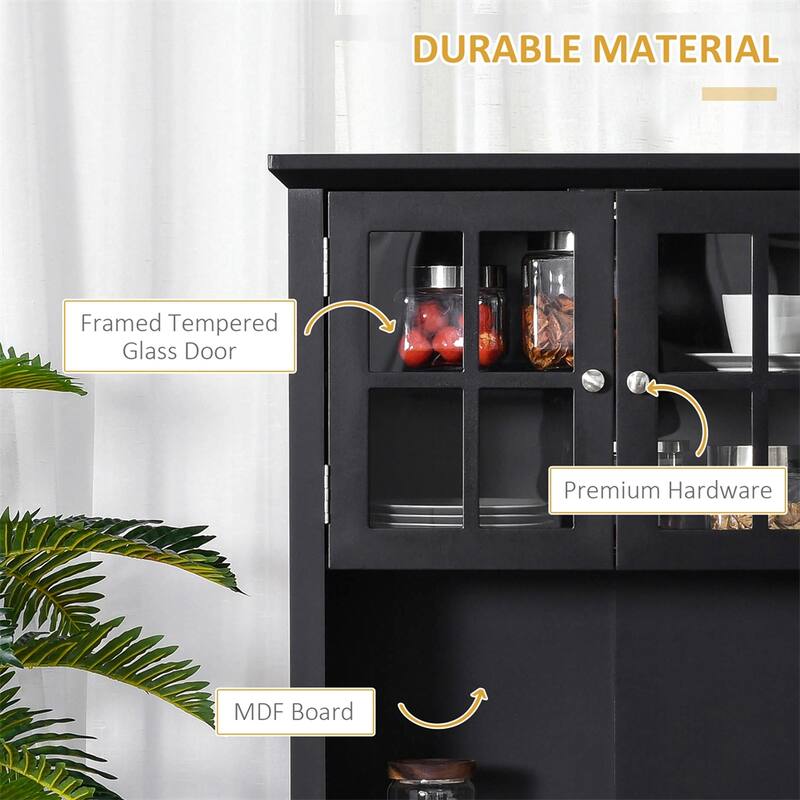 Elegant Buffet with Hutch,Kitchen Pantry Storage Cabinet with Drawer