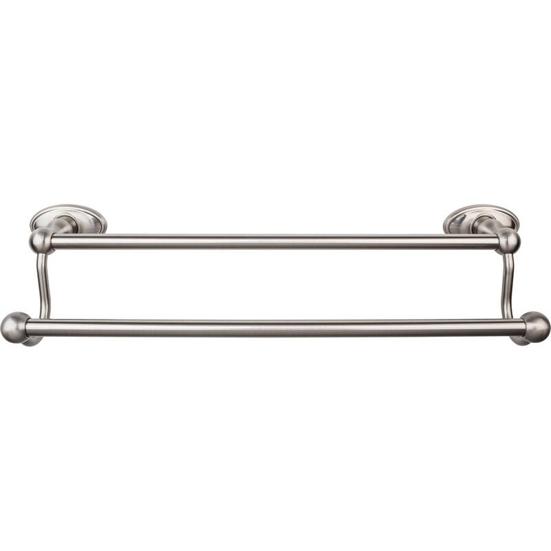Top Knobs Edwardian Bath 18 Inch Double Towel Bar Oval Backplate - Brushed Satin Nickel