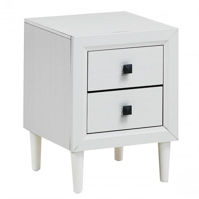 Versatile 2-Drawer Retro Bedside Table - Practical Nightstand for Any Room