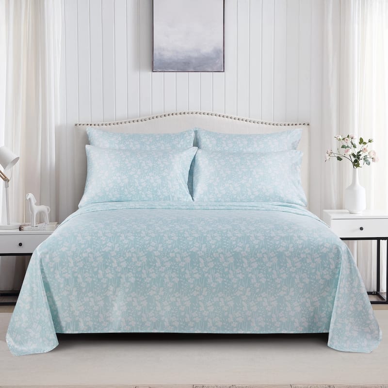 Modern Threads 6-Piece Satin Sheet Set with Deep Pocket Fitted Sheet, 4 Pillowcases, and Organizer