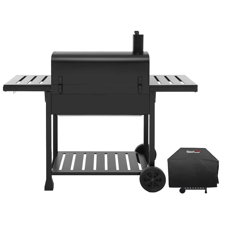 Royal Gourmet Deluxe 30-Inch Smoker Charcoal Grill with Cover,Black