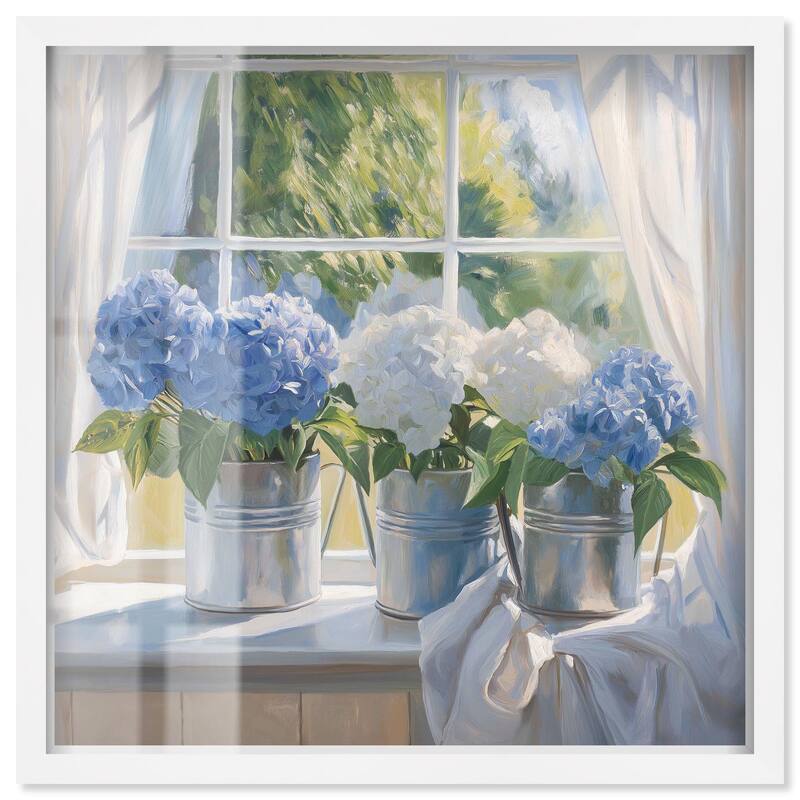 Window Bloom Shadowbox by Art Remedy - White - 20" x 20"