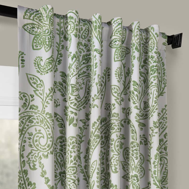 Exclusive Fabrics Tea Time Floral Room Darkening Curtain (2 Panels)