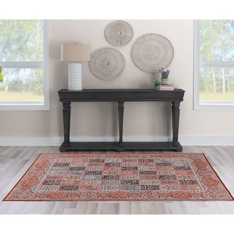Emerald Umbra Traditional Red/Ivory Area Rug