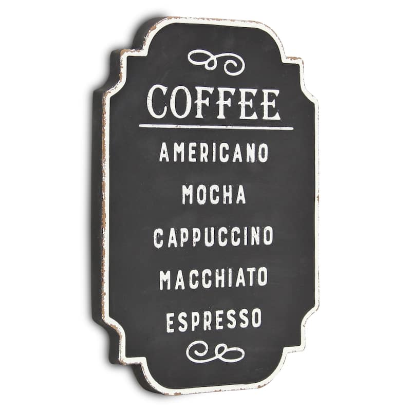 Black Metal Coffee Rustic Wall Sign