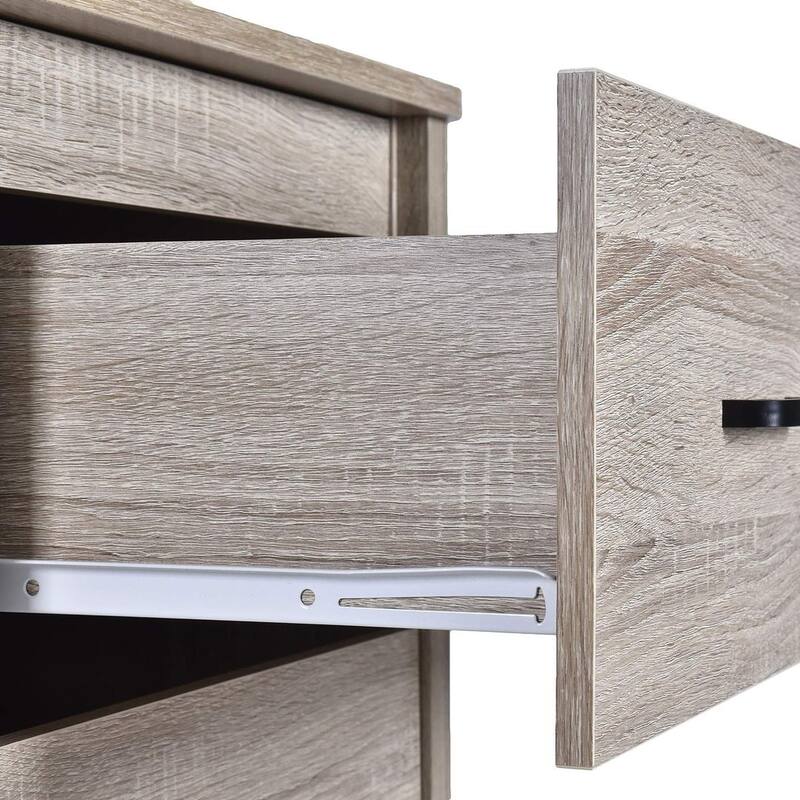 Modern Nightstand with 2 Drawers and Metal Handles by Christopher Knight Home