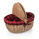 preview thumbnail 1 of 12, Picnic Time - Country Willow Picnic Basket - N/A Red and Black