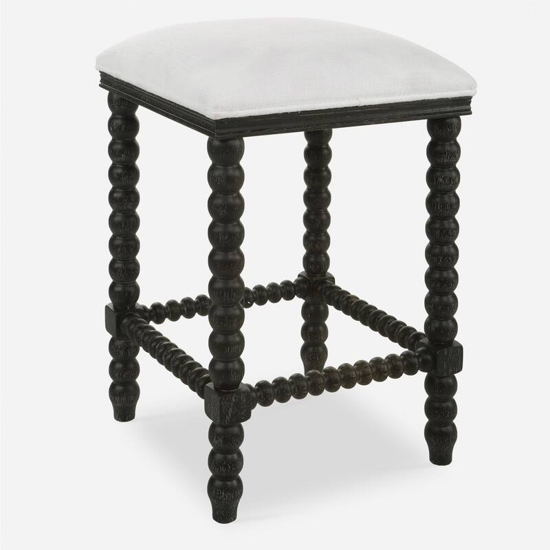Upholstered Backless Counter Stool - 25.5" - Black and White