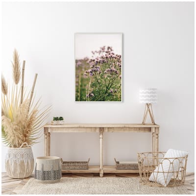 Kate and Laurel Sylvie Soft Purple Flower Blooms Framed Canvas by Patricia Hasz of Patricia Rae Photography