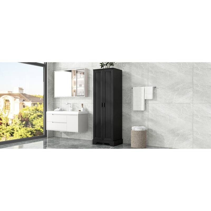 Roomfitters 2-Door Tall Storage Cabinet, Multi-Functional Organizer with Adjustable Shelves