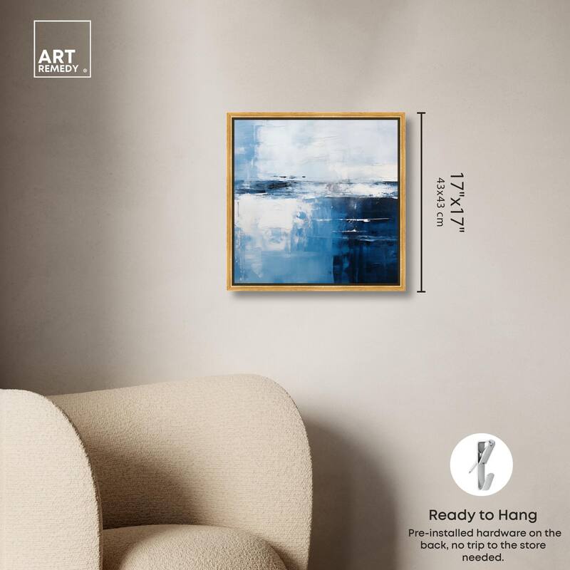Layers of Blue Canvas by Art Remedy
