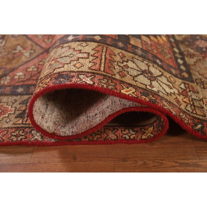 Vegetable Dye Hamedan Persian Antique Runner Rug Handmade Wool Carpet - 3'5"x 10'11"