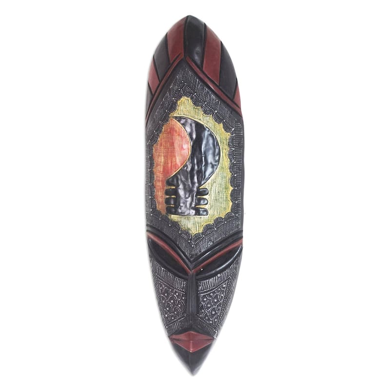 Handmade Vigilant One African wood mask (Ghana)
