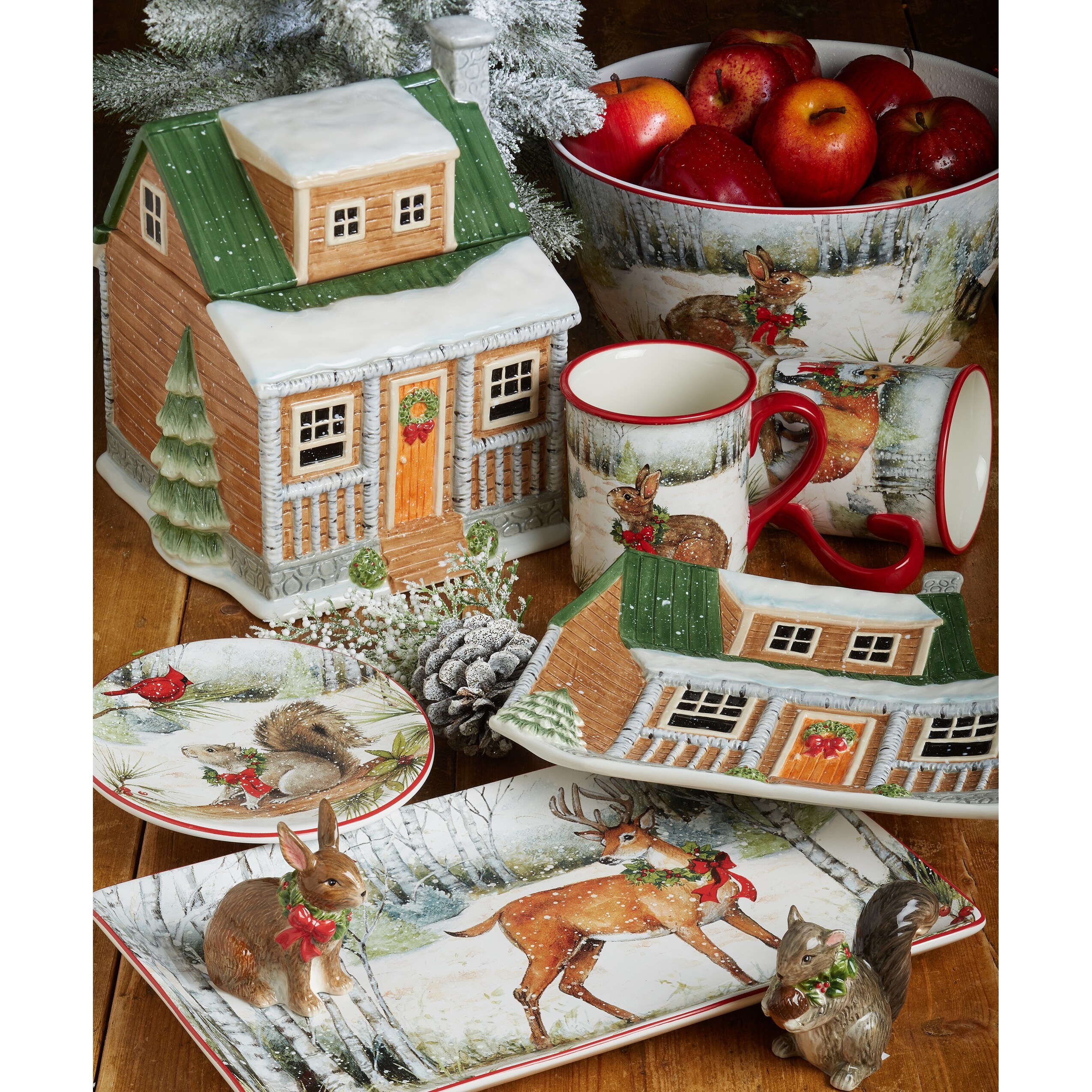 TAKE-UP 2021 Palette Winter限定セット ガーネット Certified International Winter Forest 16-piece Dinnerware Set