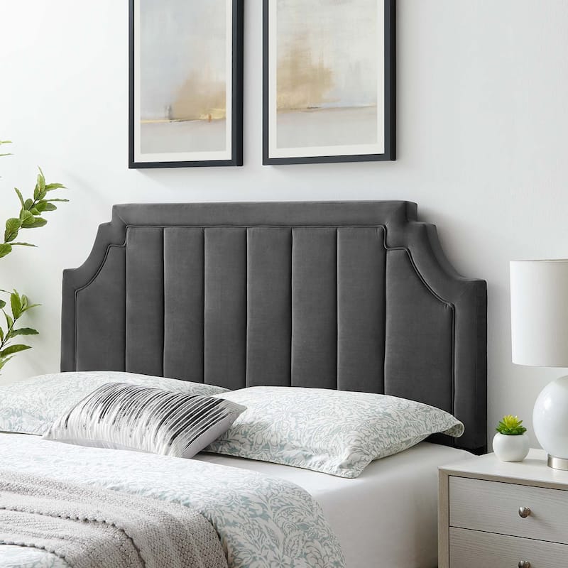 Alyona Channel Tufted Performance Velvet Full/Queen Headboard